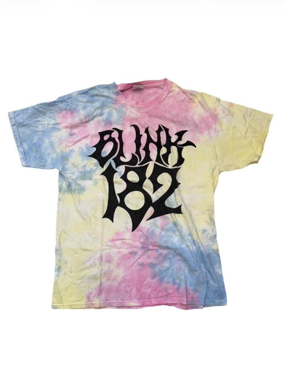 Blink-182 Tie Dye Graphic T-Shirt Help There’s Angels From My Nightmare Tee Sz L